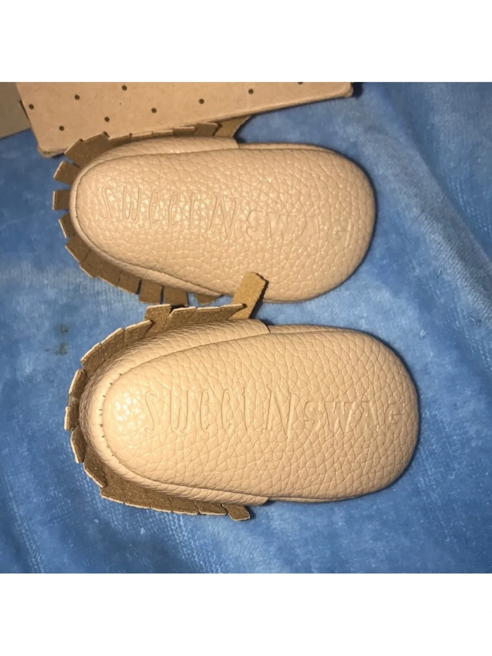 Sweet N Swag size 1 Tan Baby Moccasin Shoes New in box